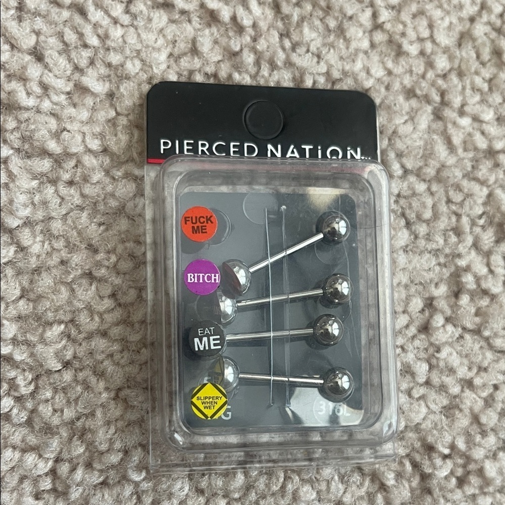 nwt pierced nation racy tongue rings - Picture 2 of 3